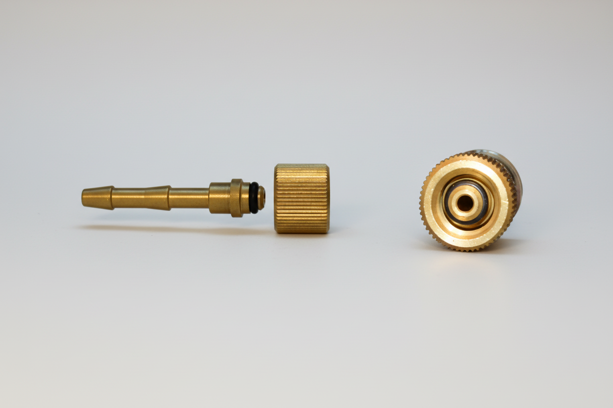 Gasschlauch Semperit 1/4" RH mit Rändelmutter und O-Ring